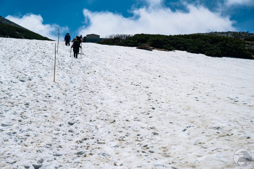 一ノ越山荘への最後の登り