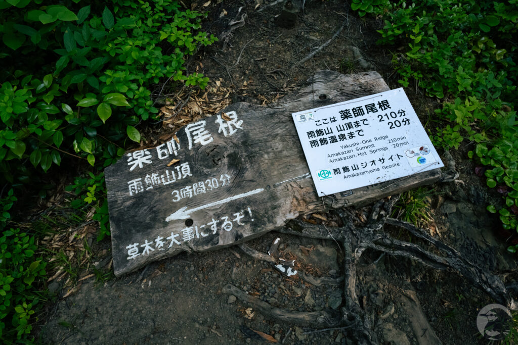 薬師尾根看板